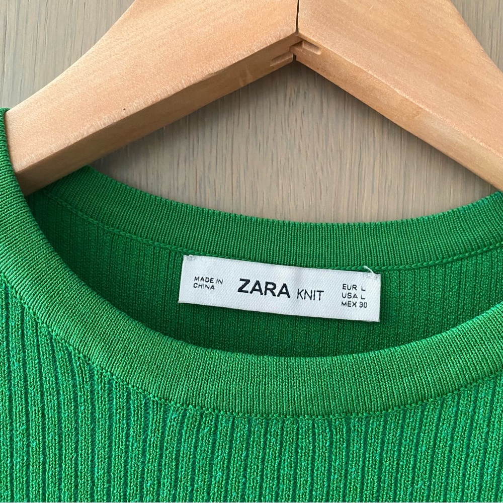 Zara green striped knit top - Picture 5 of 6